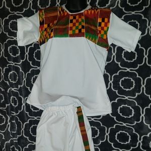 Kente accent light jogger suit